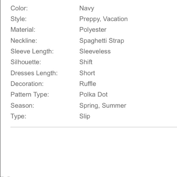 🆕Navy polka dot ruffle trim Cami strap dress - Picture 7 of 8